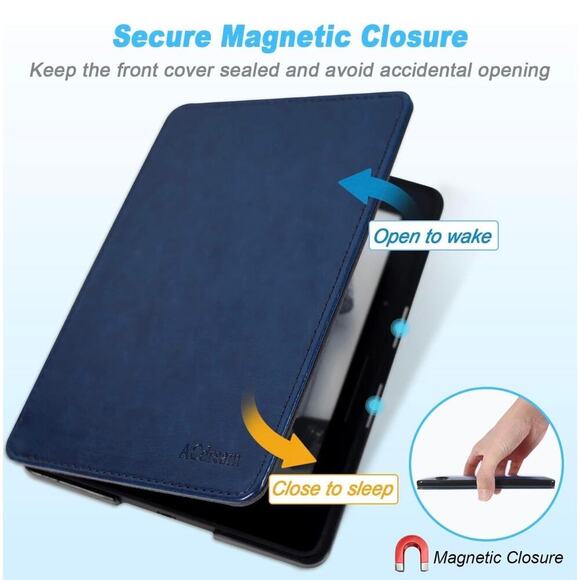 NWT ACdream Kindle Fire HD 7 Case, Premium PU Leather Cover Case Navy Blue - Picture 2 of 7